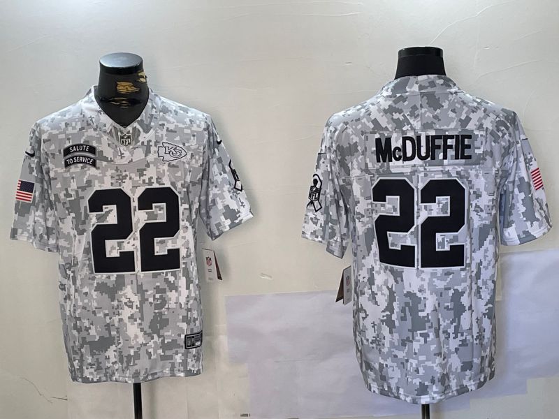 Men Kansas City Chiefs #22 Mcduffie Nike Arctic Camo 2024 Salute to Service Limited NFL Jersey style 1